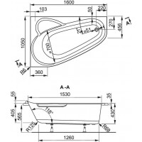 Ванна Vagnerplast Selena 160x105 см, права (VPBA163SEL3PX-01)