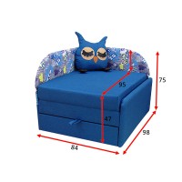 Дитячий диван ТМ Віка Сова, кут Г синій (VK021)