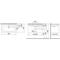 Умивальник Jika Cubito 85 см (H8104260001041)