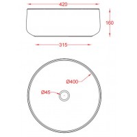 Умивальник на стільницю ArtCeram Cognac 42, blue sapphire (COL0011500)