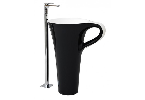Підлоговий умивальник ArtCeram Oneshot cup, black white (OSL0040150)