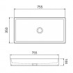 Умивальник NEW TRENDY 75x35x10 (U-0096)