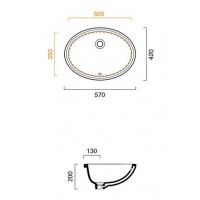 Умивальник під стільницю Catalano Sottopiano 57 (1SONN00) Умивальник під стільницю Catalano Sottopiano 57 (1SONN00)