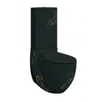Унітаз моноблок ArtCeram Blend, gold lettering on black (BLV0030306) Унітаз моноблок ArtCeram Blend, gold lettering on black (BLV0030306)