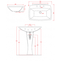 Підвісний умивальник ArtCeram Blues, gold stripes (BUL0010111)