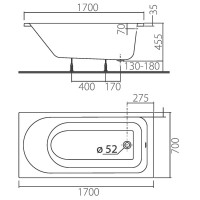 Ванна Colombo Акцент 170х70 без ніжок (SWP127000N)