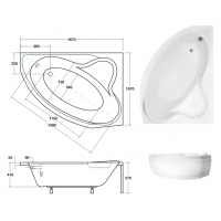 Акрилова ванна Besco Delfina 166x107 R, асиметрична (WAD-166-NP)
