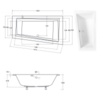 Акрилова ванна Besco Intima Slim 150x85 L, асиметрична (WAIT-150-SL)