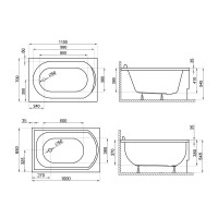 Ванна Polimat Mini 110x70 + ніжки (00545)