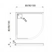 Душовий піддон NEW TRENDY LIDO 80x80x5,5 см (B-0311)