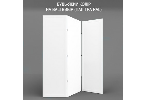 Ширма ДекоДім Економ на 3 секції 120х200 см, будь-який колір RAL (EF11-08)