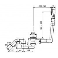 Сифон для ванни Sanit, з функцією Push-Push (35.037.00.0000)