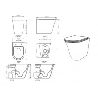 Унітаз підлоговий GSG Flut 52,5 см Smart Clean matt Pergamon (FLWC01015)