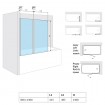 Шторка для ванни EXCELLENT AXEL 800x1400, двосекційна ліва (KAAX.1309.800 LE)