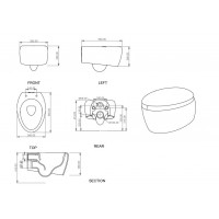 Підвісний унітаз GSG TOUCH 55 см Smart Clean matt Water (TOWCSOSC025)