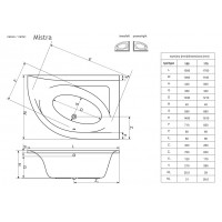 Ванна Radaway Mistra 170x110 R + ніжки (WA1-07-170x110P)