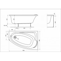 Ванна асиметрична Kolo Mystery 140x90 см, права (XWA3740000)