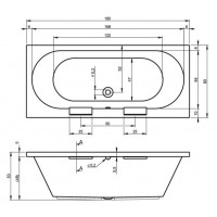 Ванна Riho Carolina пряма 180x80 см + ніжки (BB54)