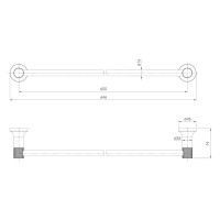 Тримач для рушника Imprese Brenta 60 см, графіт-хром (ZMK071901270)