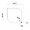 Душовий піддон NEW TRENDY IDEO 80x80x5,5 см (B-0318)