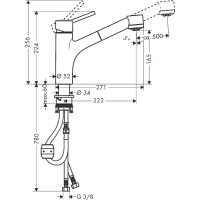 Змішувач для кухні Hansgrohe Talis S з витяжним душем (32841000) Змішувач для кухні Hansgrohe Talis S з витяжним душем (32841000)