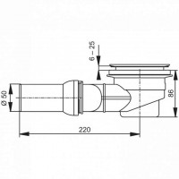 Сифон для душового піддону Sanit, з горизонтальним випуском (34.047.00.0000)