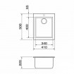 Кухонна мийка Granado Cadiz 410x500 мм, gris + Сифон (2308)