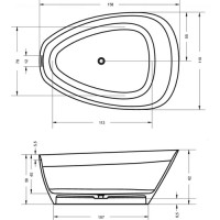 Ванна Riho Toledo окремостояча 158x110 см (BS55)