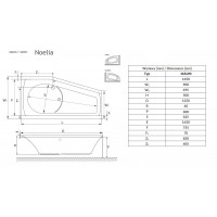 Ванна Radaway Noelia 165x90 L + ніжки (WA1-49-165x090L)