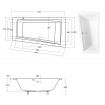 Акрилова ванна Besco Intima Slim 160x90 L, асиметрична (WAIT-160-SL)