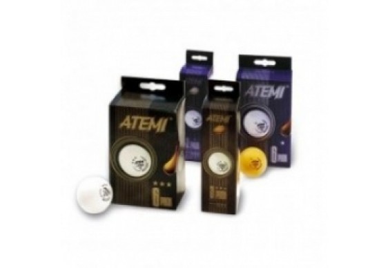 Мячики для настільного тенісу Atemi 1* 6шт, білі (NTTB1-6)