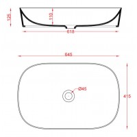 Умивальник на стільницю ArtCeram Ghost 65, red coral (GHL0021400)