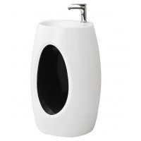 Підлоговий умивальник ArtCeram Oneshot hall, black white (HLL0010150) Підлоговий умивальник ArtCeram Oneshot hall, black white (HLL0010150)