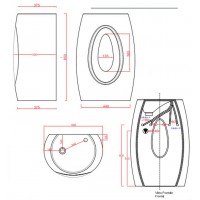 Підлоговий умивальник ArtCeram Oneshot hall, black white (HLL0010150)