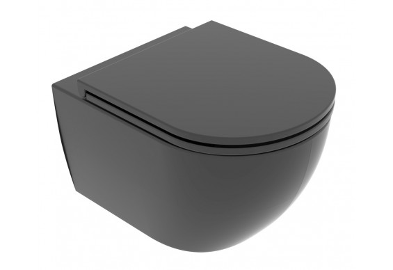 Підвісний унітаз GSG LIKE XXS 48,5 см Smart Clean matt Black (LKWCSOXXS003)