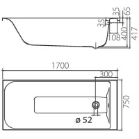 Ванна Colombo Фортуна 170х75 без ніжок (SWP167500N)