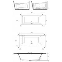 Ванна Riho Zamora окремостояча 220x100 см (BS47)