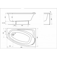 Ванна асиметрична Kolo Mystery 150x95 см, права (XWA3750000)