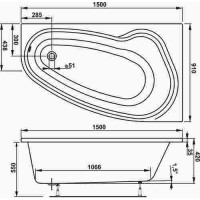 Ванна Vagnerplast Avona 150x90 см, права (VPBA159AVO3PX-01)