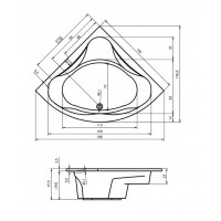 Ванна Riho Neo кутова 140x140 см + ніжки (BC34)