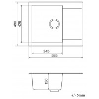Кухонна мийка Vancor Orman OMP 02.61, 610x495 мм, Terra + Сифон Vankor Стандарт