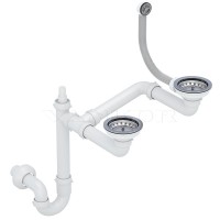 Кухонна мийка Vancor Orman OMP 05.80, 800x510 мм, Beige + Сифон подвійний Vankor Стандарт