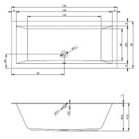 Ванна Riho Lugo пряма 180x80 см + ніжки (BT02)
