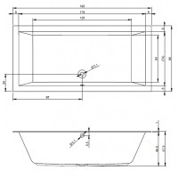Ванна Riho Lugo пряма 190x90 см + ніжки (BT05)