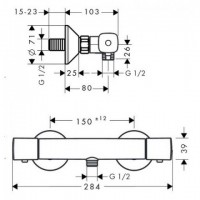 Термостатичний змішувач для душу Hansgrohe Ecostat Universal з підключенням шлангу, хром (13122000)