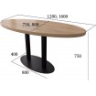 Стіл круглий Метал-дизайн Тренд 2 подвійний 160x80 (MT-S-TR6)