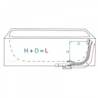Сифон для ванни AlcaPlast автомат 570 мм, chrome (A55K)
