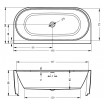 Акрилова ванна Riho Desire Back2wall LED 180x84 см, без ніжок (BD0700500K00133)