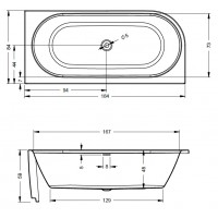 Акрилова ванна Riho Desire Corner 180x84 см, L, без ніжок (BD06)