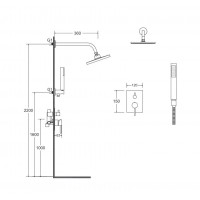 Душовий набір Besco Decco / Illusion II ultra slim, золотий (BP-DIII-ZL)